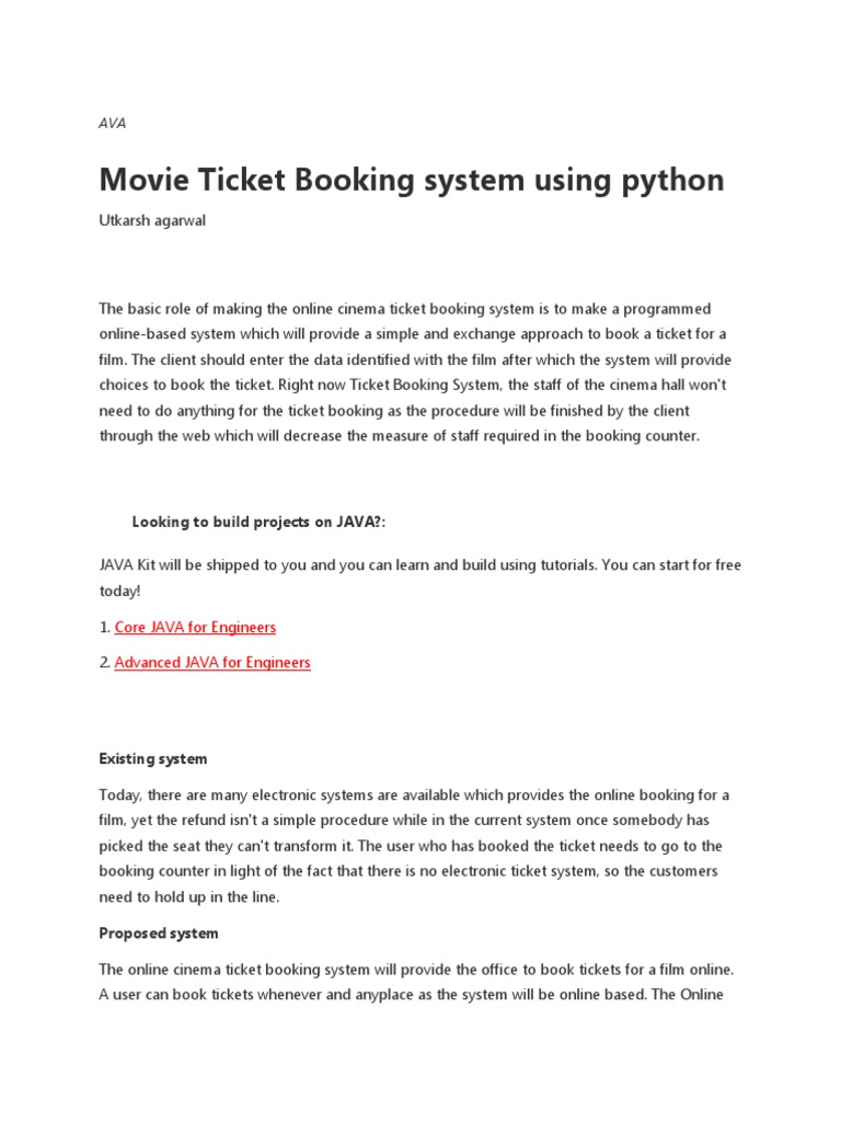 Automating Cinema Ticket Booking: A Proposed Online System Using Python ...