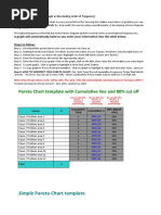 Pareto Chart Template With Cumulative Line and 80% Cut Off