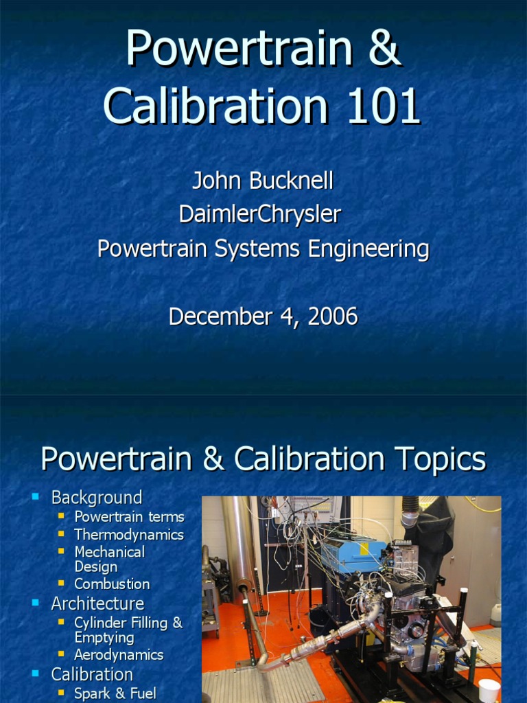 Powertrain & Calibration 101 PDF Engines Rotating Machines