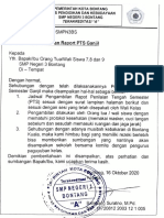 Surat Edaran Pengambilan Rapot PTS