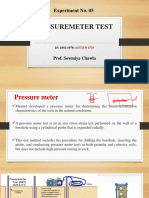 Pressuremeter Test: Experiment No. 05