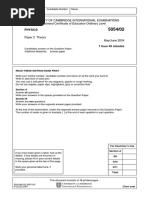 Physics Past Paper - P2 - 2004-14 PDF