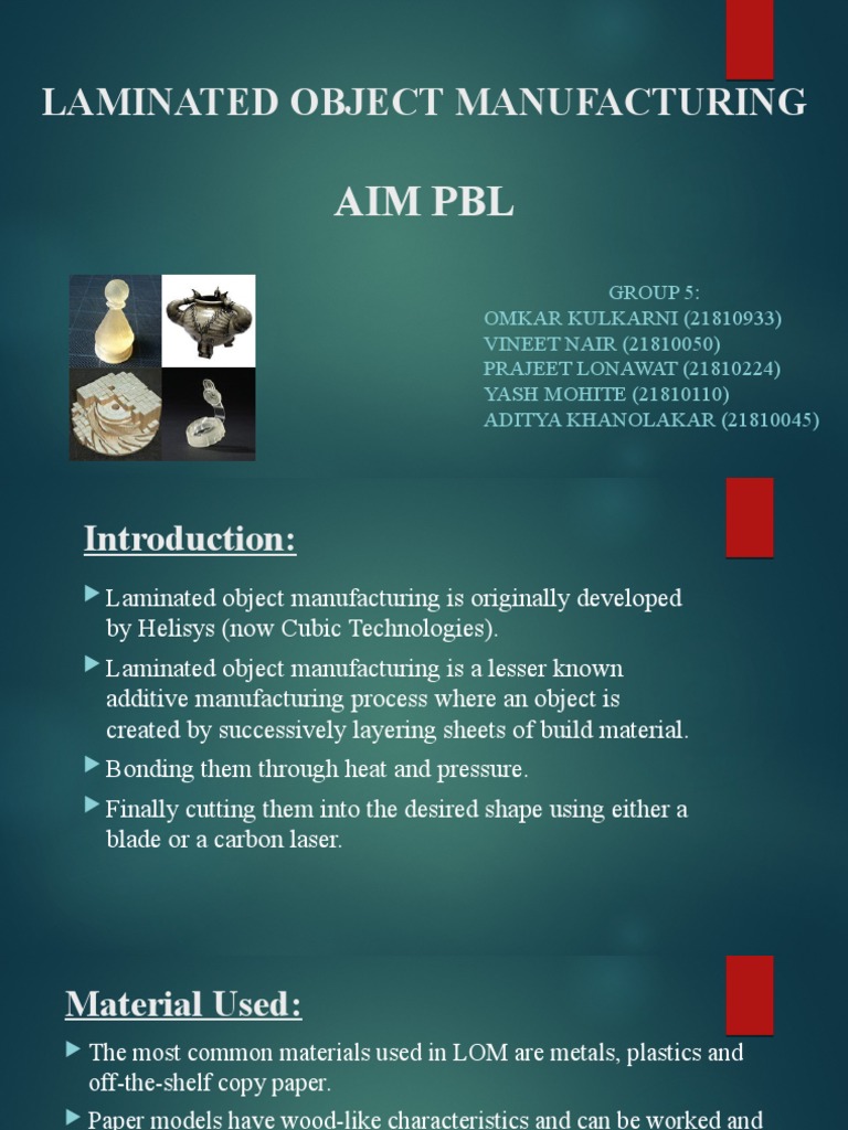 Laminated Object Manufacturing PDF Paper Industrial Processes