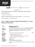 Assignment 5: Unit 7 - Week 5: ISD and Analysis Phase (Module 2: Course Design and Instruction)