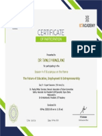 Future of Education Expert Session Certificate Skycampus ICTACADEMY