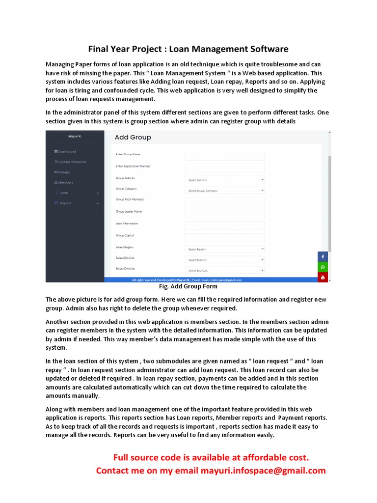 Loan Management Final Year Project in PHP Mysql | PDF | Web Application ...