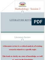 Research Methodology: Session 2 Literature Review