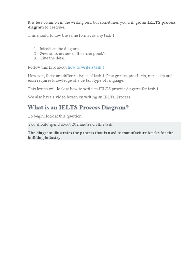 What Is An IELTS Process Diagram? | PDF | Brick | International English ...