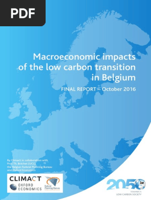 Macroeconomic impacts of the low carbon transition in Belgium (2016)