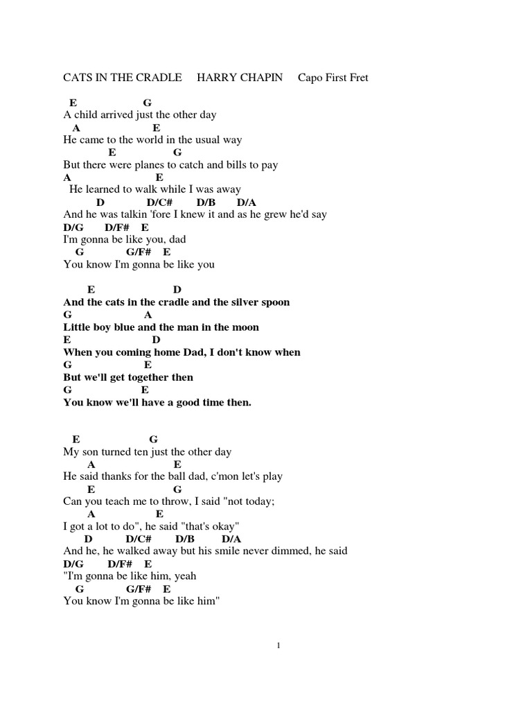 Cats in The Cradle Chords | PDF