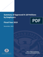 Summary of Approved H-1B Petitions by Employers Fiscal Year 2019