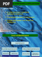Maintenance Strategies & Applications: Objectives