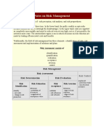 Notes On Risk Management