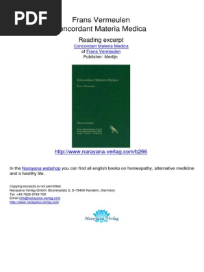Concordant Materia Medica Overview | PDF | Human Nose | Mucus