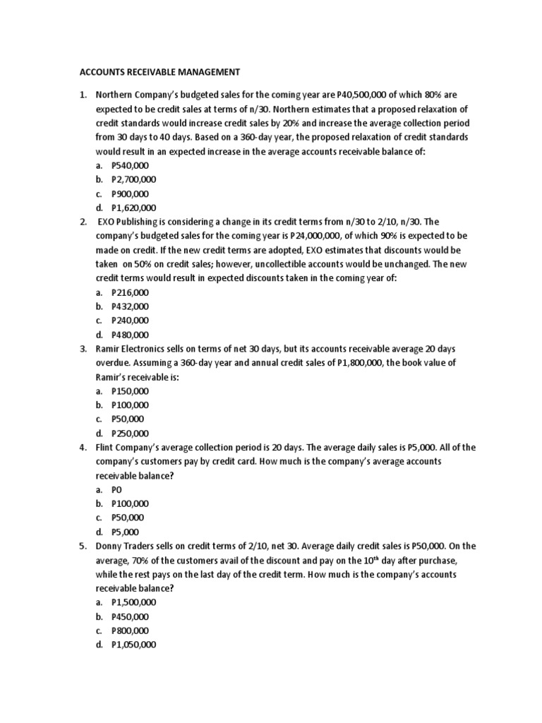 AR and Inventory Management Quiz PDF Inventory Management Accounting