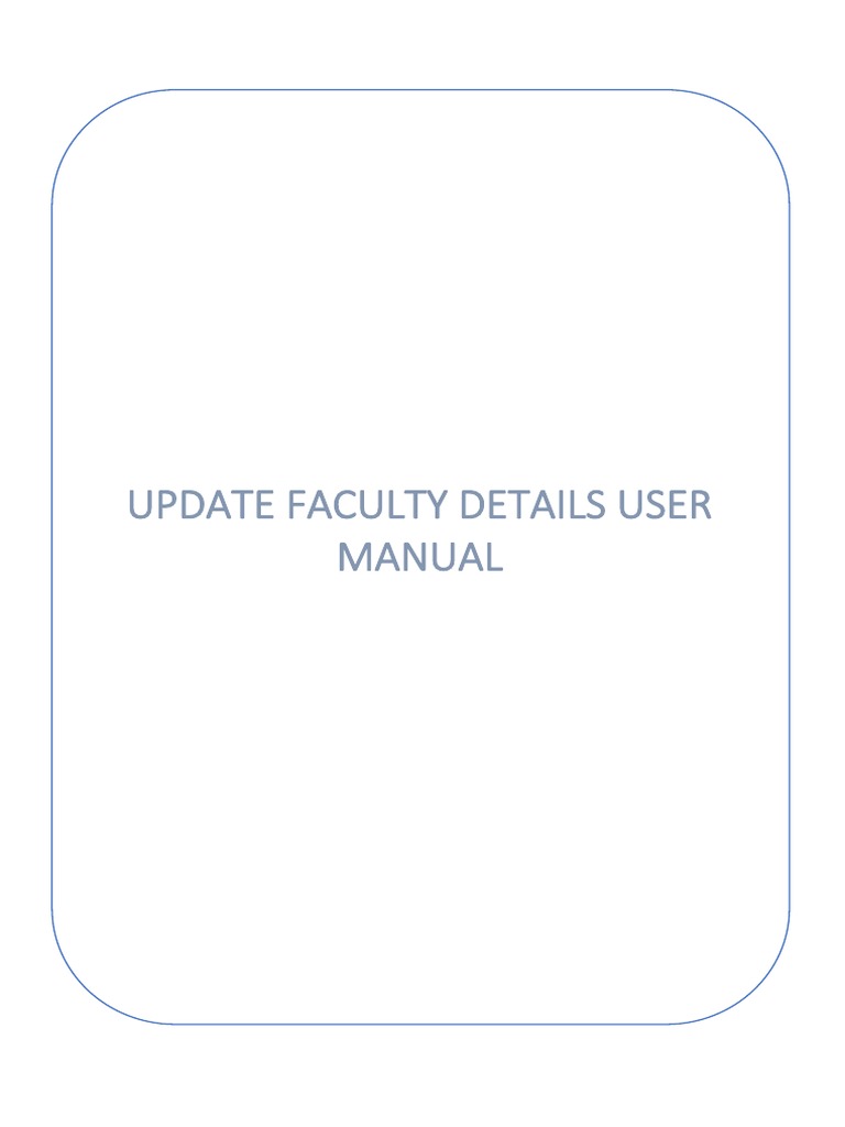 Updating Faculty Records in AICTE Portal | PDF | Computer Data ...