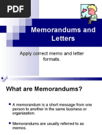 Memorandums and Letters: Apply Correct Memo and Letter Formats