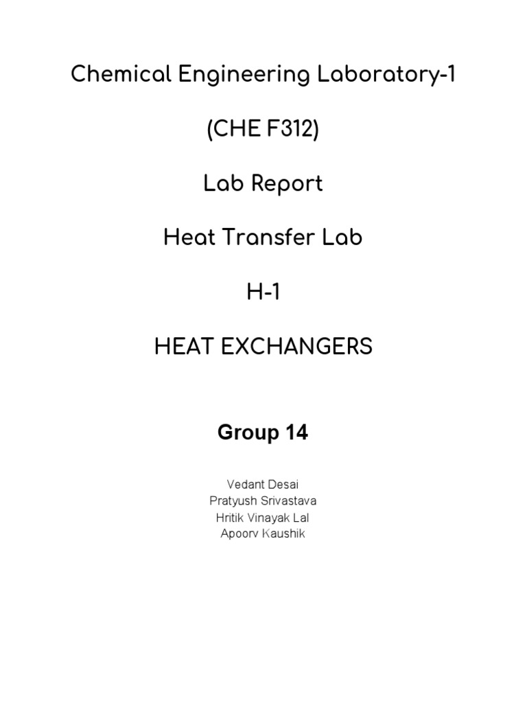 Chemical Engineering Laboratory1 (CHE F312) Lab Report Heat Transfer