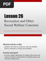 Lesson 26: Recreation and Other Social Welfare Concerns