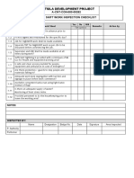 Night Shift Work Inspection Checklist