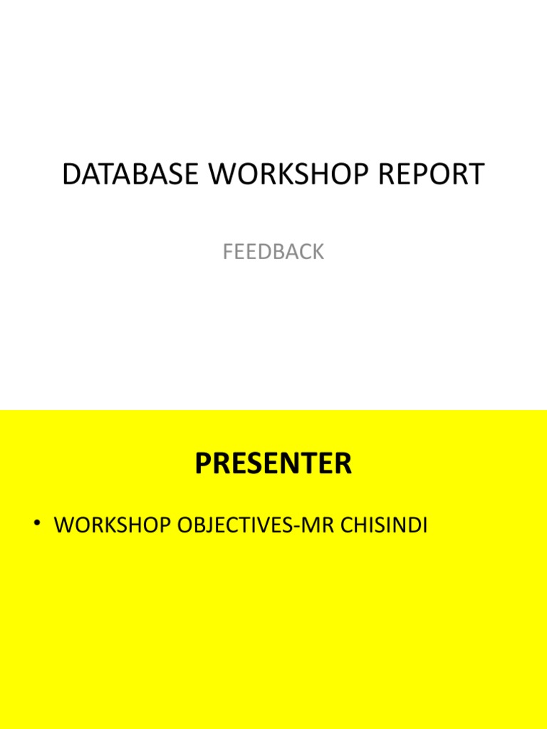 Database Workshop Report | PDF