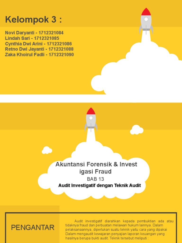 Bab. 13 Audit Investigasi Dengan Teknik Audit | PDF