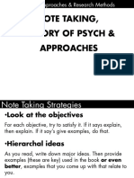 Note Taking, History of Psych & Approaches