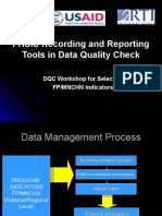 FHSIS Recording and Reporting Tools in Data Quality Check