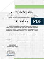 Certificado de trabajo