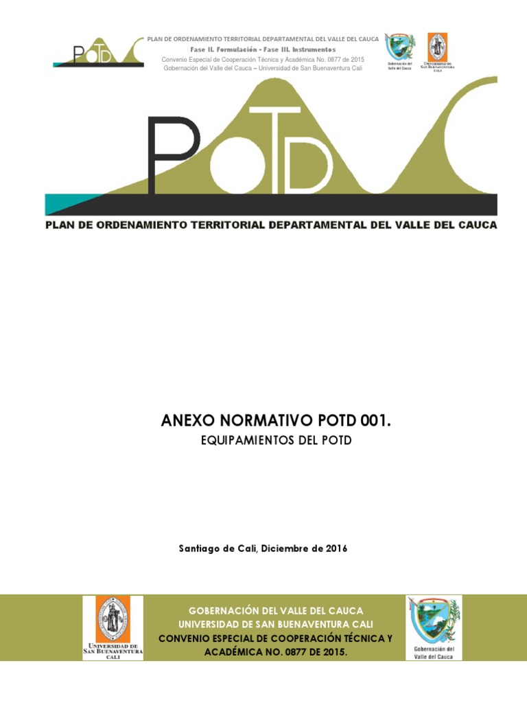 A) ANEXO NORMATIVO POTD 001. EQUIPAMIENTOS DEL POTD PDF | PDF | Aprendizaje