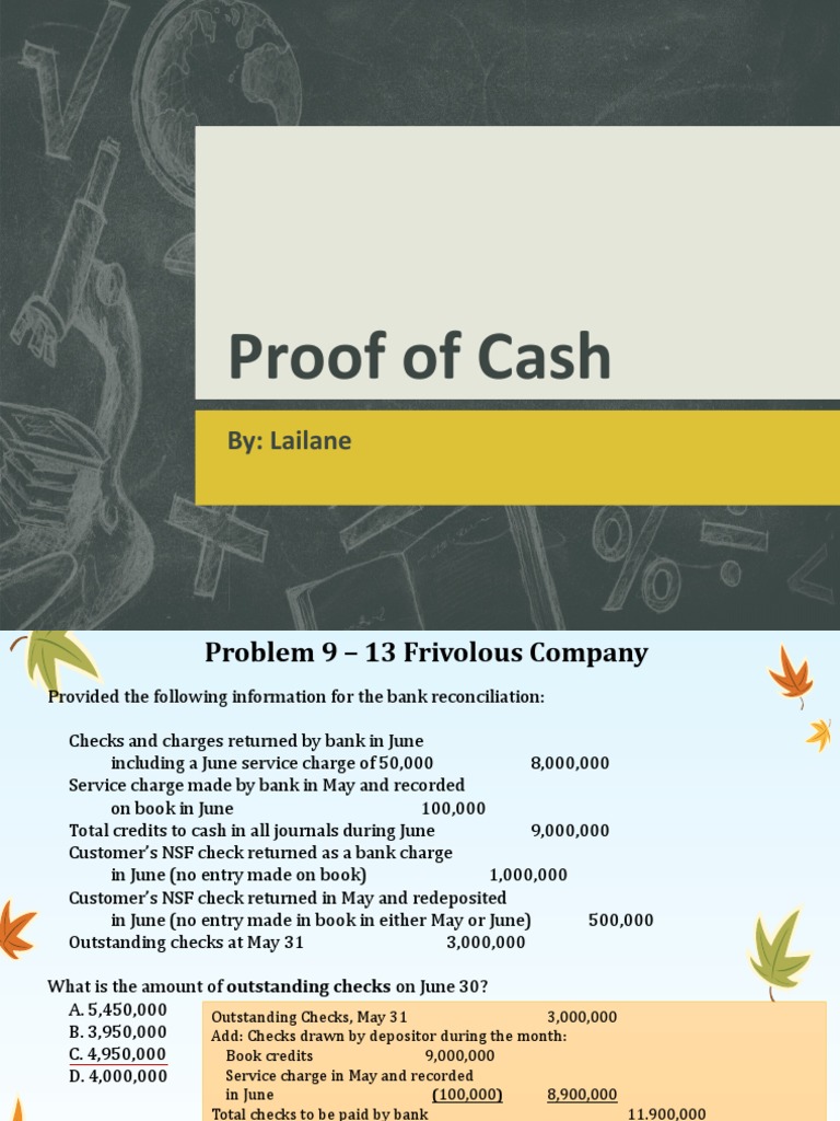 Proof of Cash Reconciliation Guide | PDF | Cheque | Banks