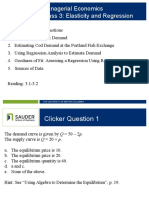 Managerial Economics Class 3: Elasticity and Regression: The University of British Columbia