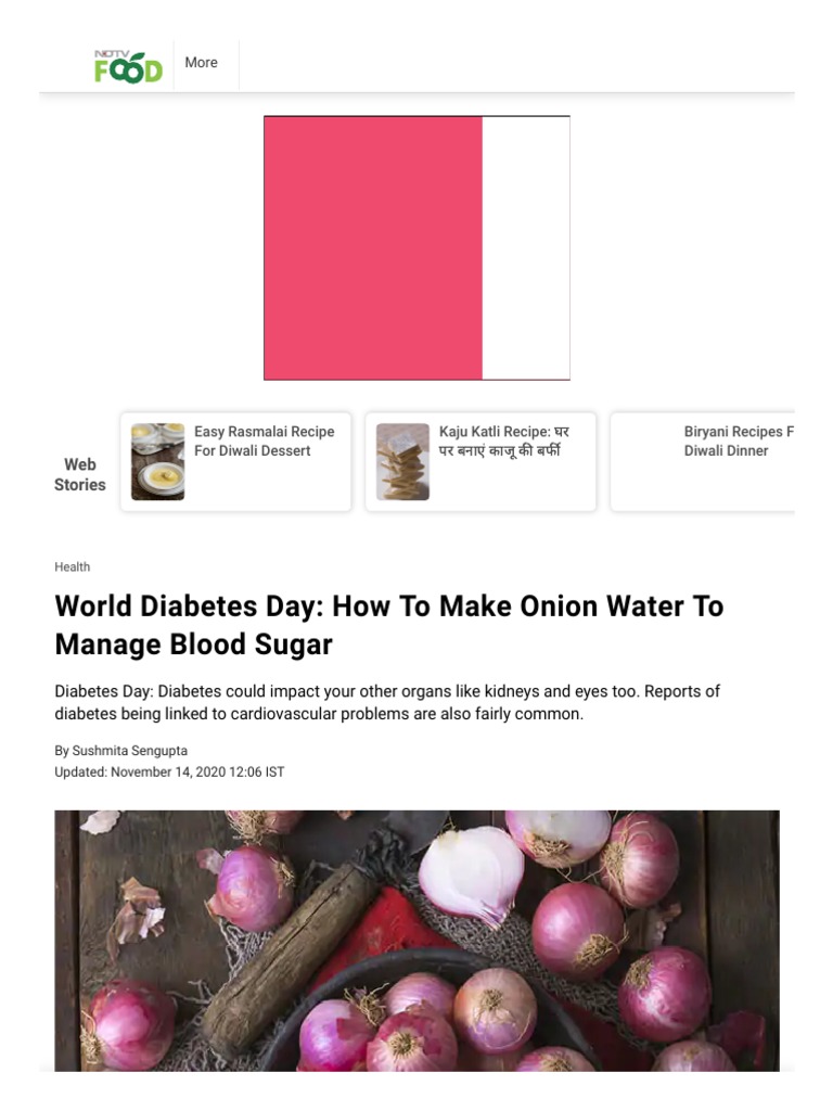 World Diabetes Day How To Make Onion Water To Manage Blood Sugar