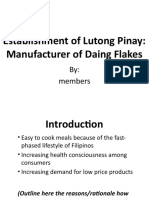 Establishment of Lutong Pinay: Manufacturer of Daing Flakes: By: Members