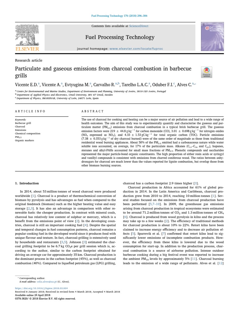 Particulate and Gaseous Emissions From The Combustion of Charcoal in ...