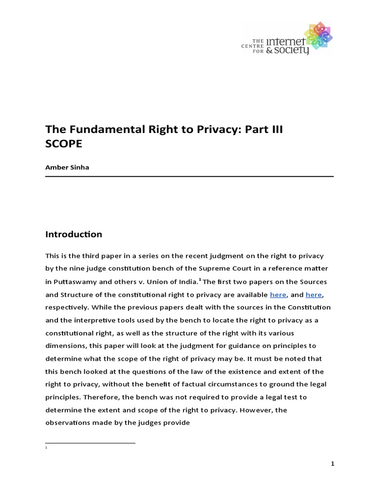 Scope of Privacy Rights Post-Supreme Court Ruling | PDF | Right To ...