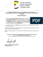 certificado vigencia  matricula de Juan Herrera