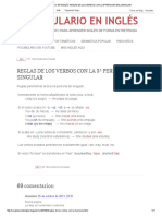 Vocabulario en Inglés - Reglas de Los Verbos Con La 3 Persona Del Singular PDF