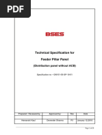 Technical Specification For Feeder Pillar Panel: (Distribution Panel Without ACB)