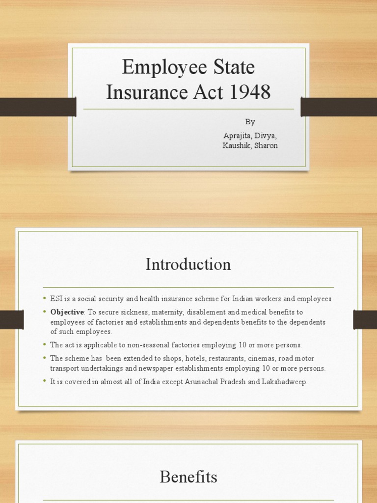 Employee State Insurance Act 1948 PDF