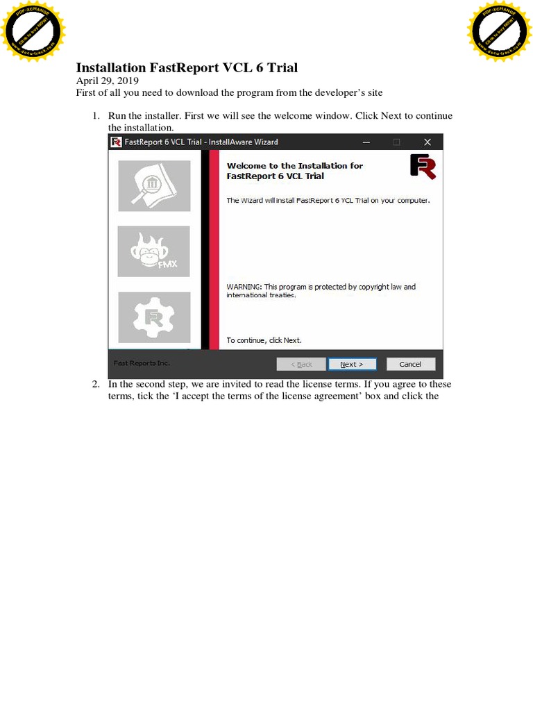 Install FastReport VCL 6 Trial Guide | PDF | Application Software ...