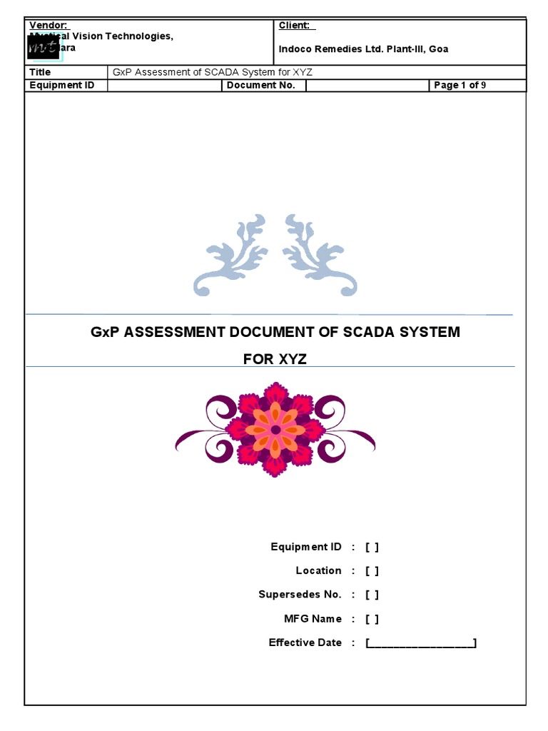 1.GxP Assessment Document of SCADA System Form | PDF | Packaging And ...