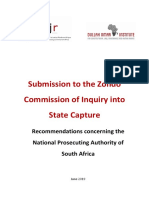 Submission To The Zondo Commission of Inquiry Into State Capture