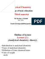 Analytical Chemistry Third Semester: College of Basic Education