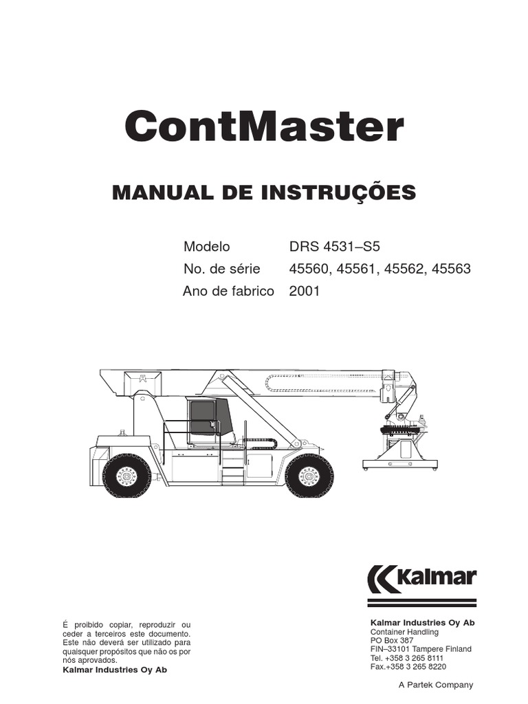 Kalmar DRS 4531 Manual PDF | PDF | Freio | Transmissão (Mecânica)