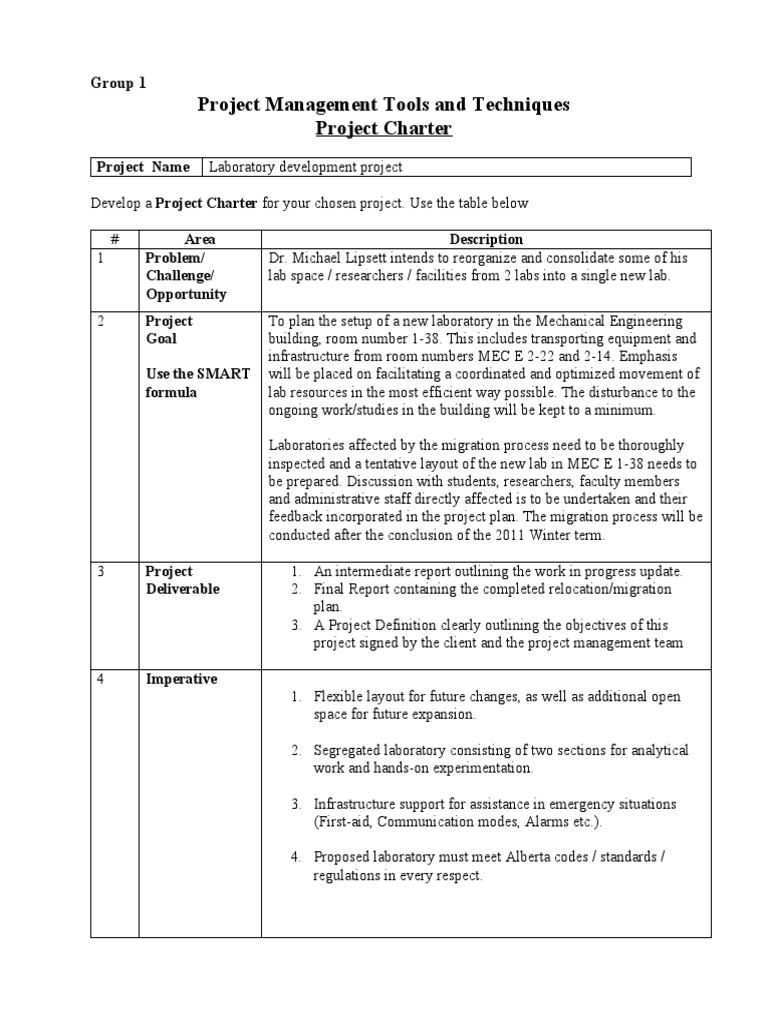 Project Charter (Luke Edit2) | PDF | Systems Science | Laboratories