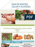 Harinas de raíces, tubérculos y plátano