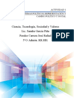 Actividad 1 Lección 8. Sistemas Políticos, Representación y Cambio Político y Social