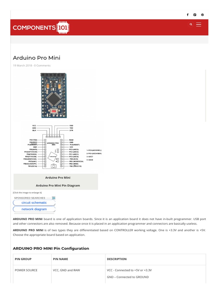 Arduino Pro Mini: - 0 Comments 19 March 2018 | PDF | Arduino | Electricity