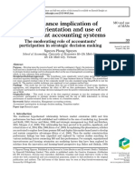 Performance Implication of Market Orientation and Use of Management Accounting Systems